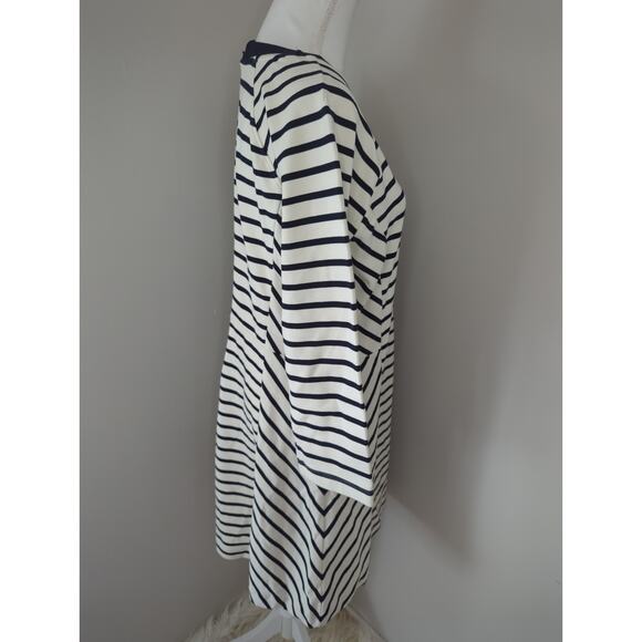 Banana Republic minimalist striped knit Fit Flare Sz 16 Dress - Picture 2 of 6